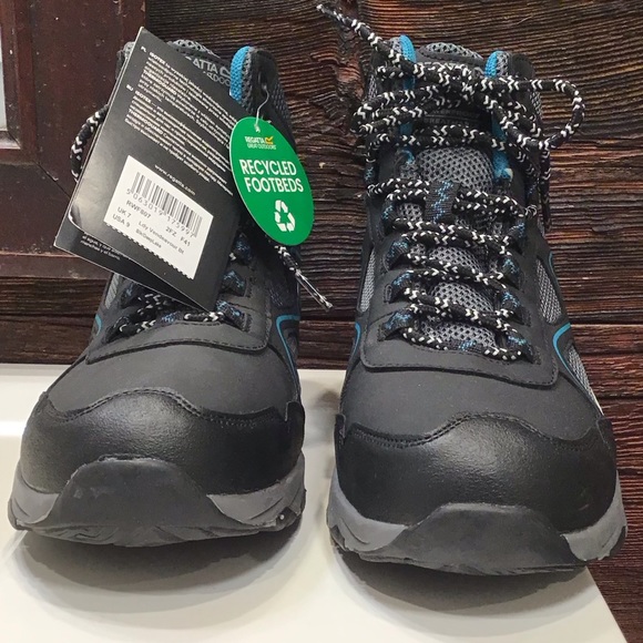 Regatta Lady Vendeavour Waterproof Hiking Boots Black & Teal Walking Boot SZ 9 - Picture 7 of 16